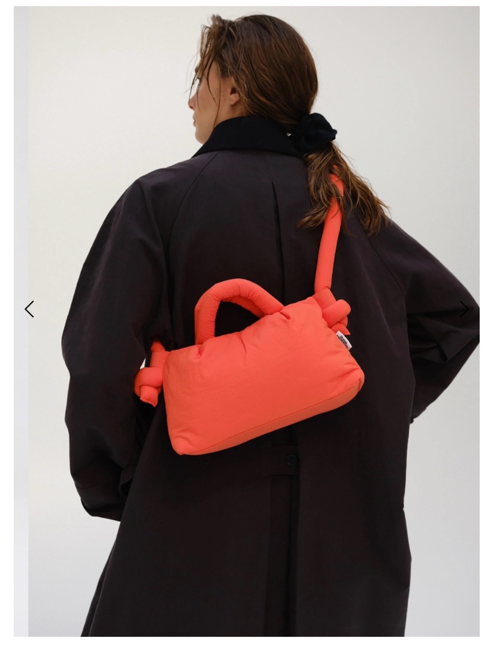 Quilted Mini Duffel Ona Bag in Coral Orange